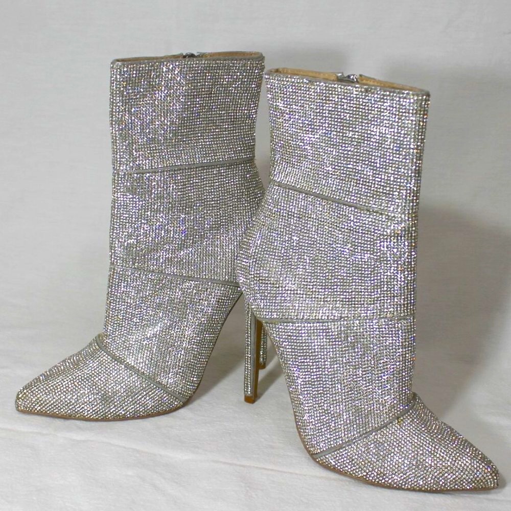 Steve Madden Womens Winona Metallic Ankle Boots Shoes 6.5 Medium (B,M) WINO01S1